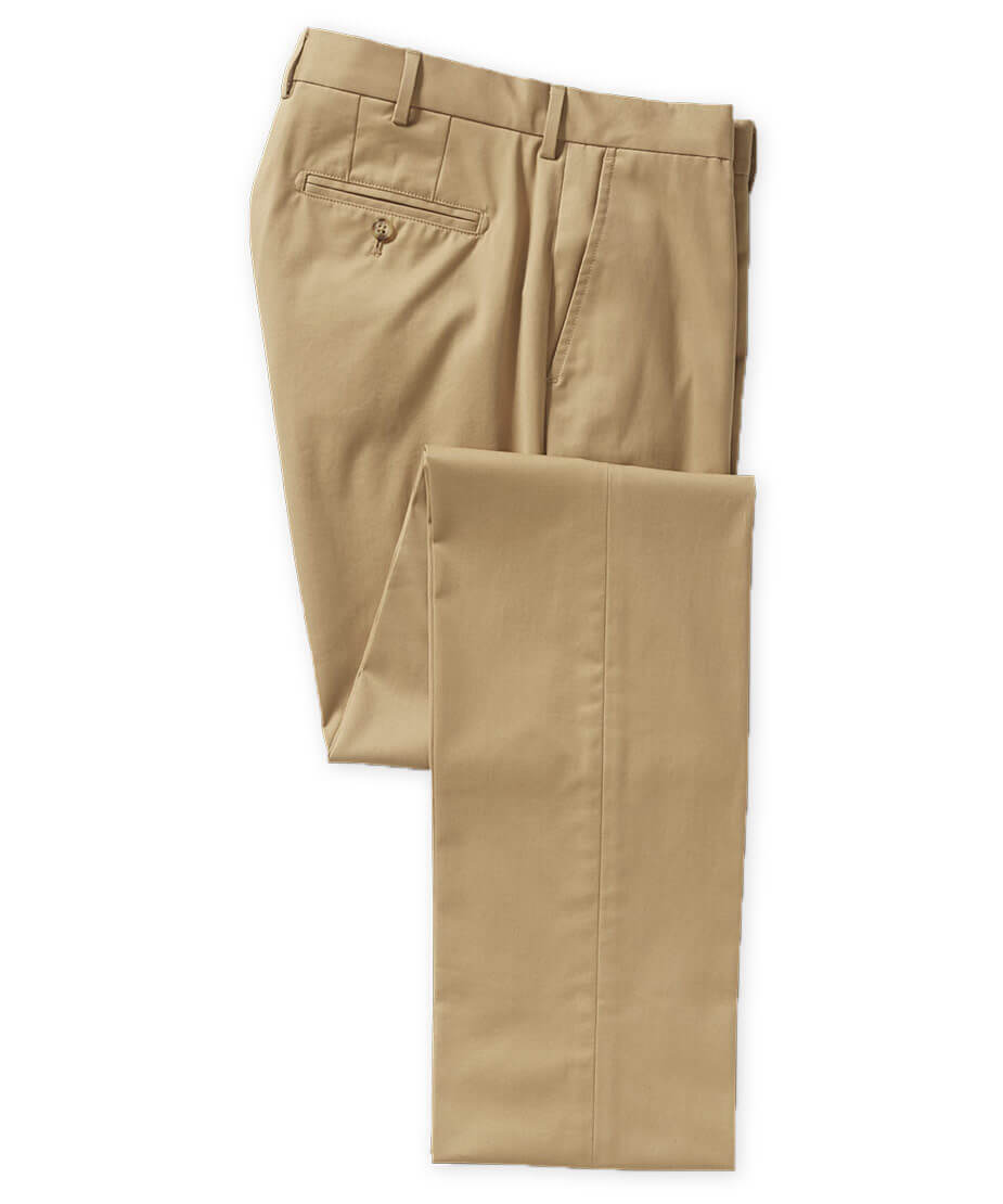 Henry Sage Hunter Pima Cotton Stretch Flat-Front Trouser