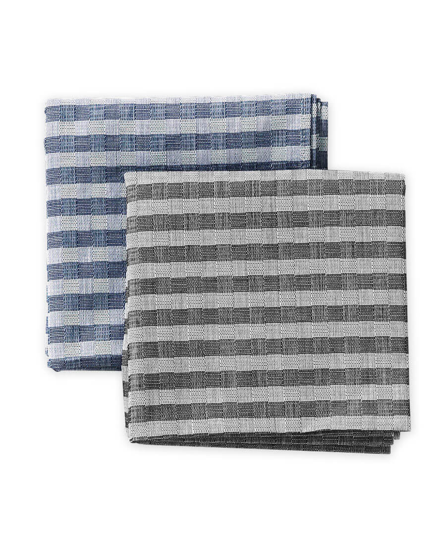 Tonal Check Pocket Square