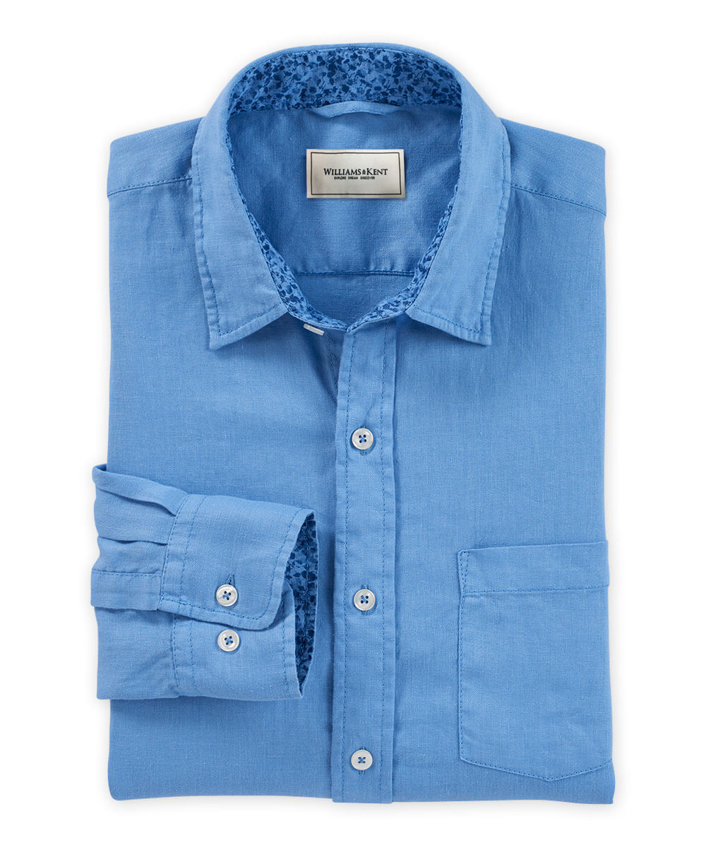 Solid Linen Long Sleeve Sport Shirt