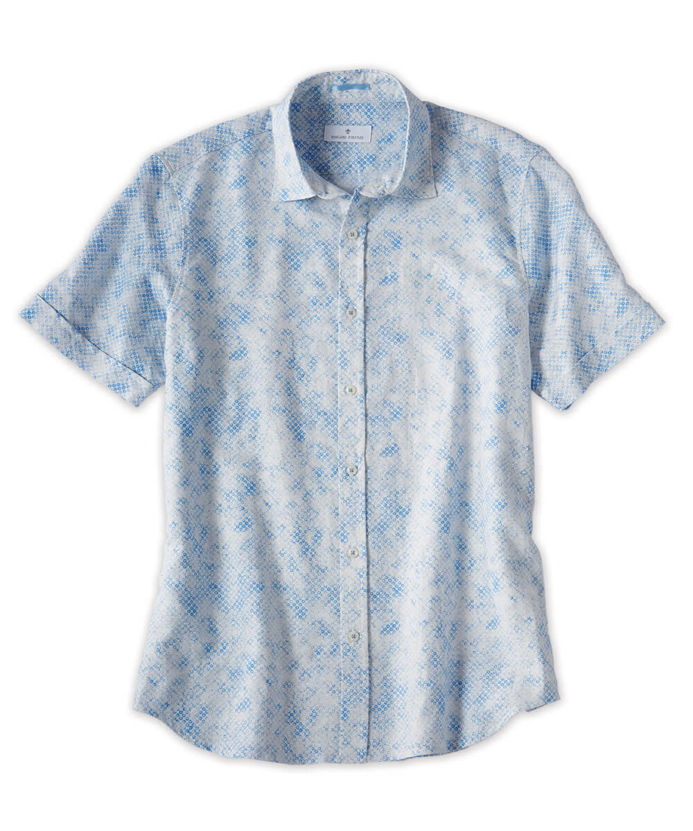 Abstract Mini Print Short Sleeve Sport Shirt