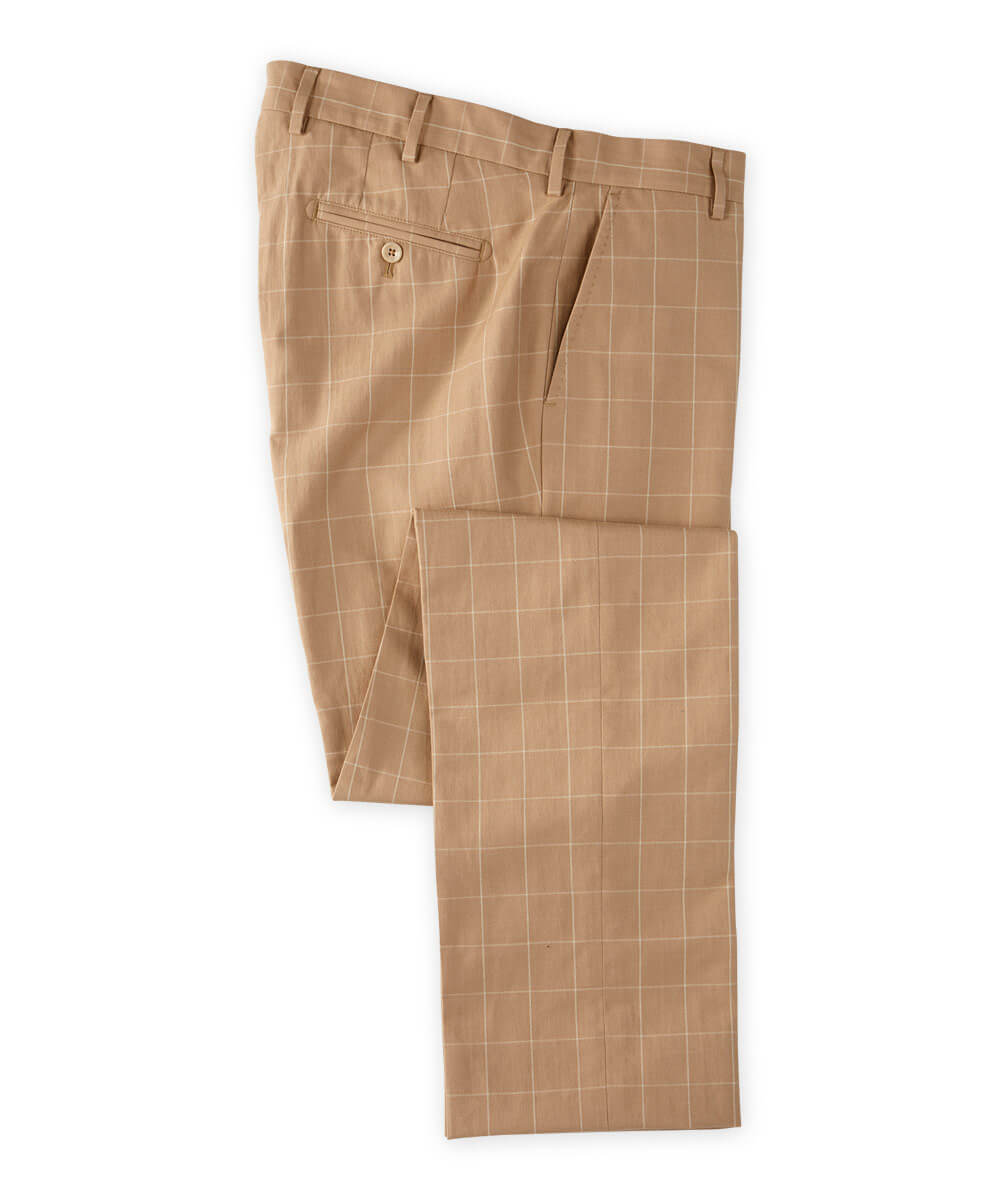 Windowpane Cotton-Linen Trouser