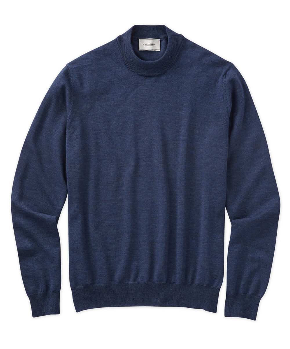 Italian Merino Wool Solid Mock Neck Sweater