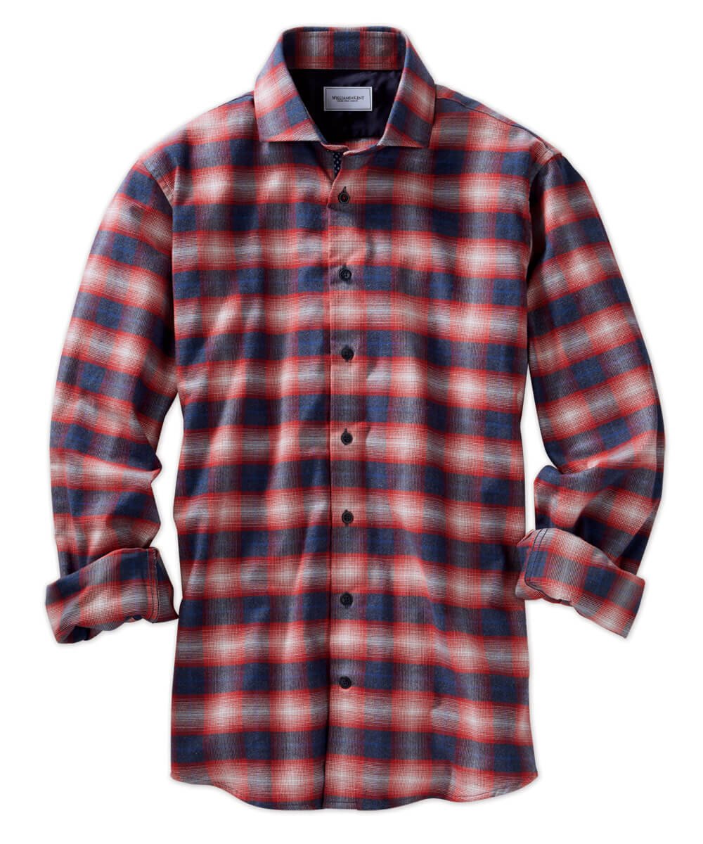 Brushed Twill Plaid Long Sleeve Sport Shirt