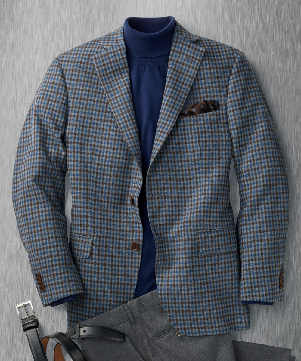 Italian Wool And Cashmere Check Sport Coat