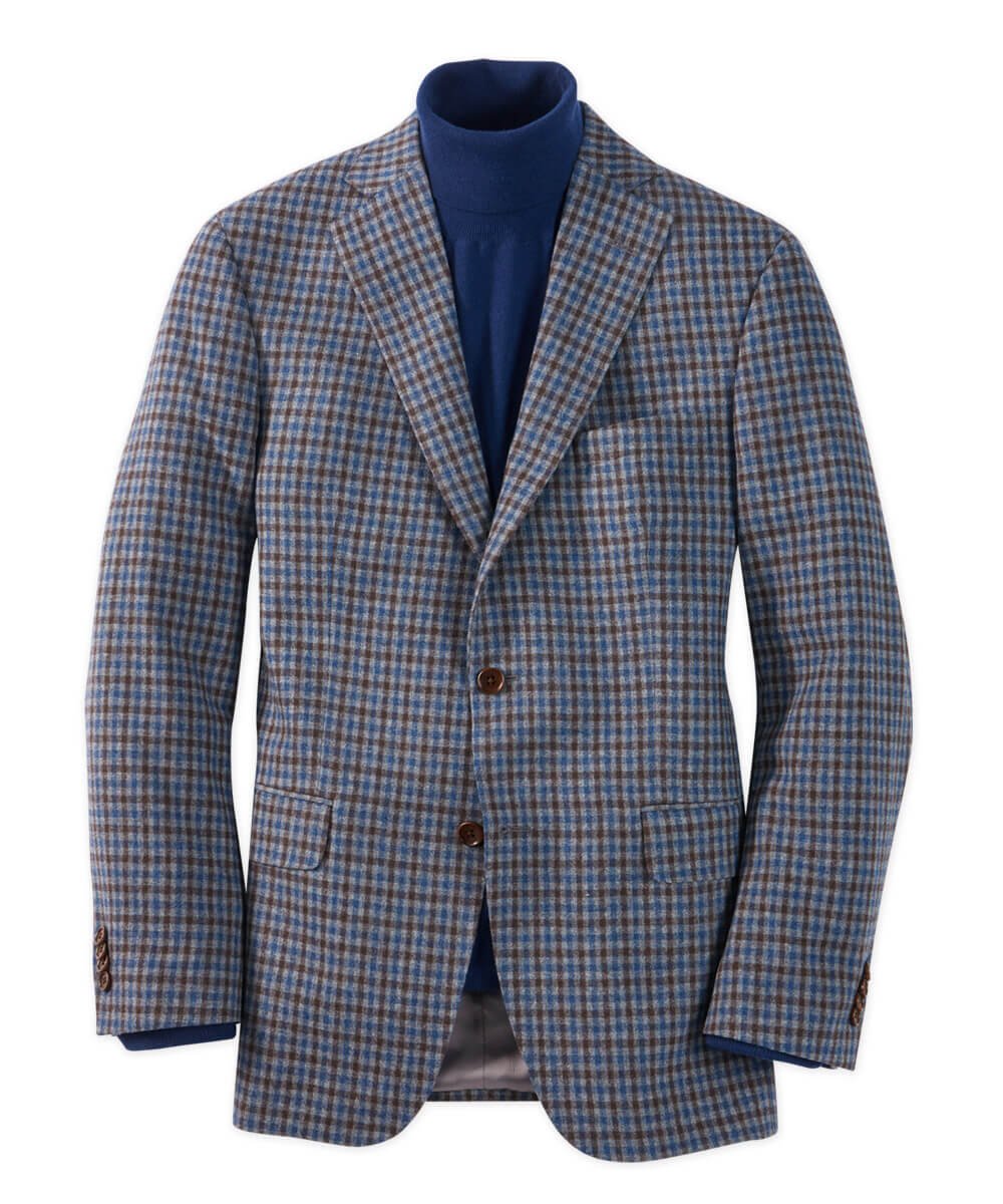Italian Wool And Cashmere Check Sport Coat