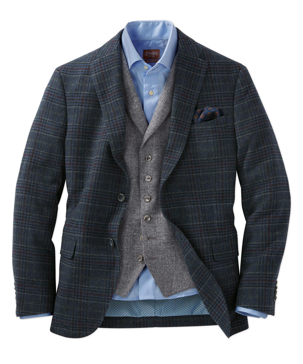 Wool Blue Windowpane Sport Coat