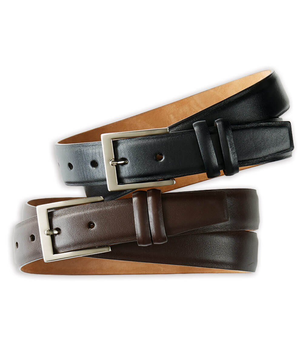 Semi-Matte Leather Dress Belt