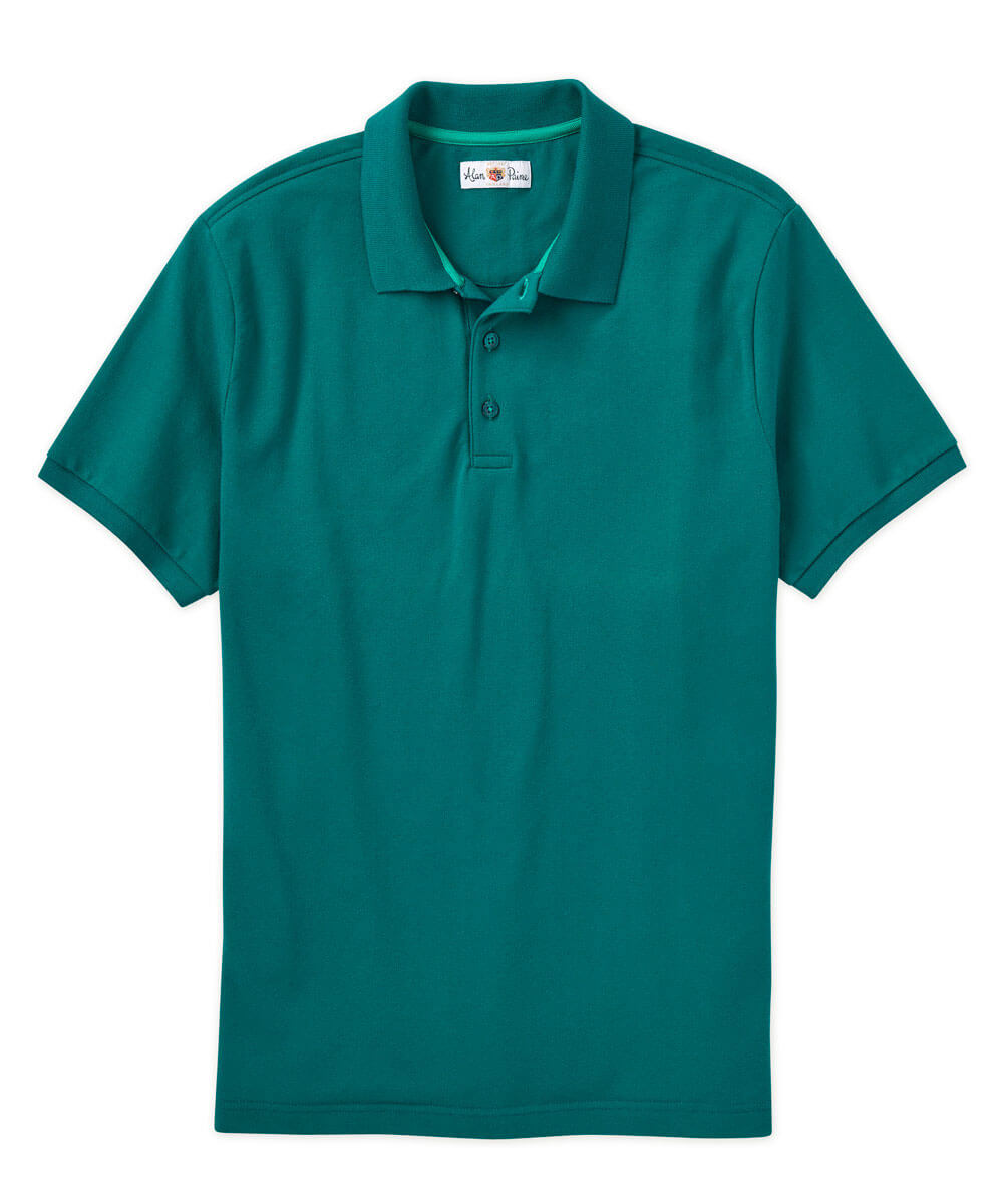Alan Paine Solid Stretch Pima Short Sleeve Polo Shirt