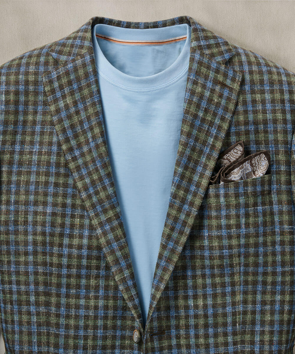 Italian Silk-Linen-Wool Check Sport Coat