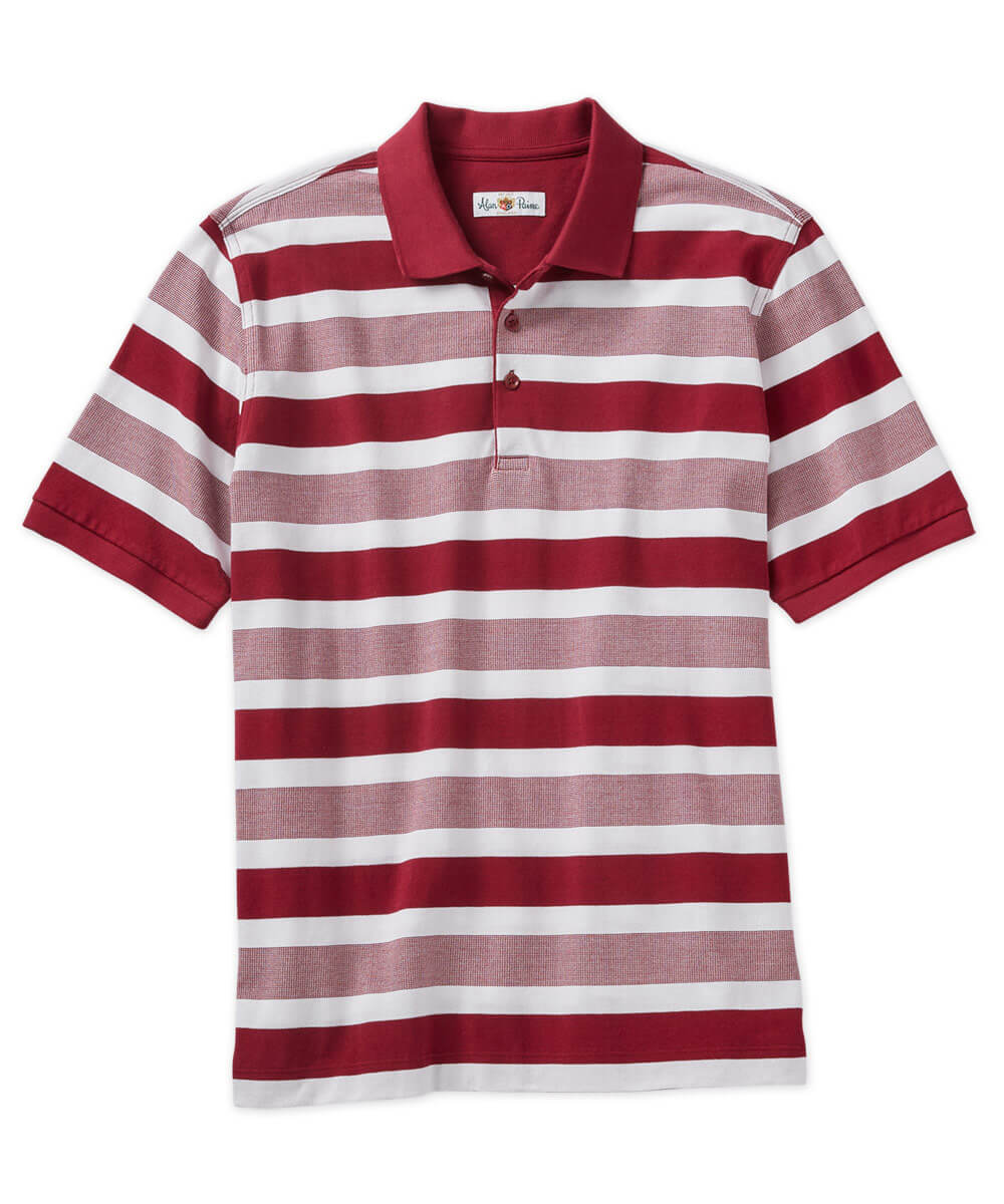 Alan Paine Wentworth Pima Pique Stripe Short Sleeve Polo Shirt
