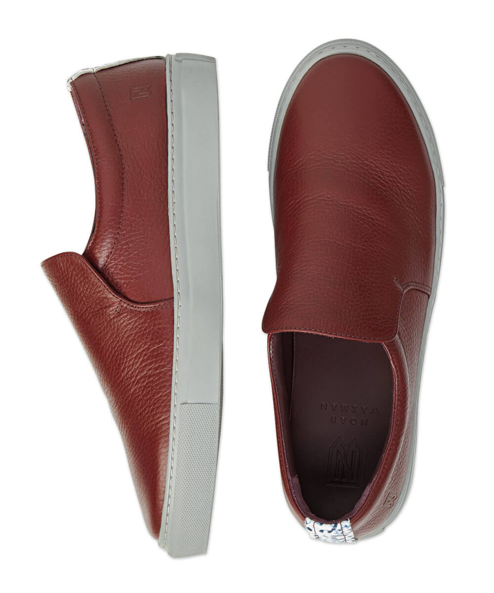 Noah Waxman Tompkins Pebble Leather Slip-Ons