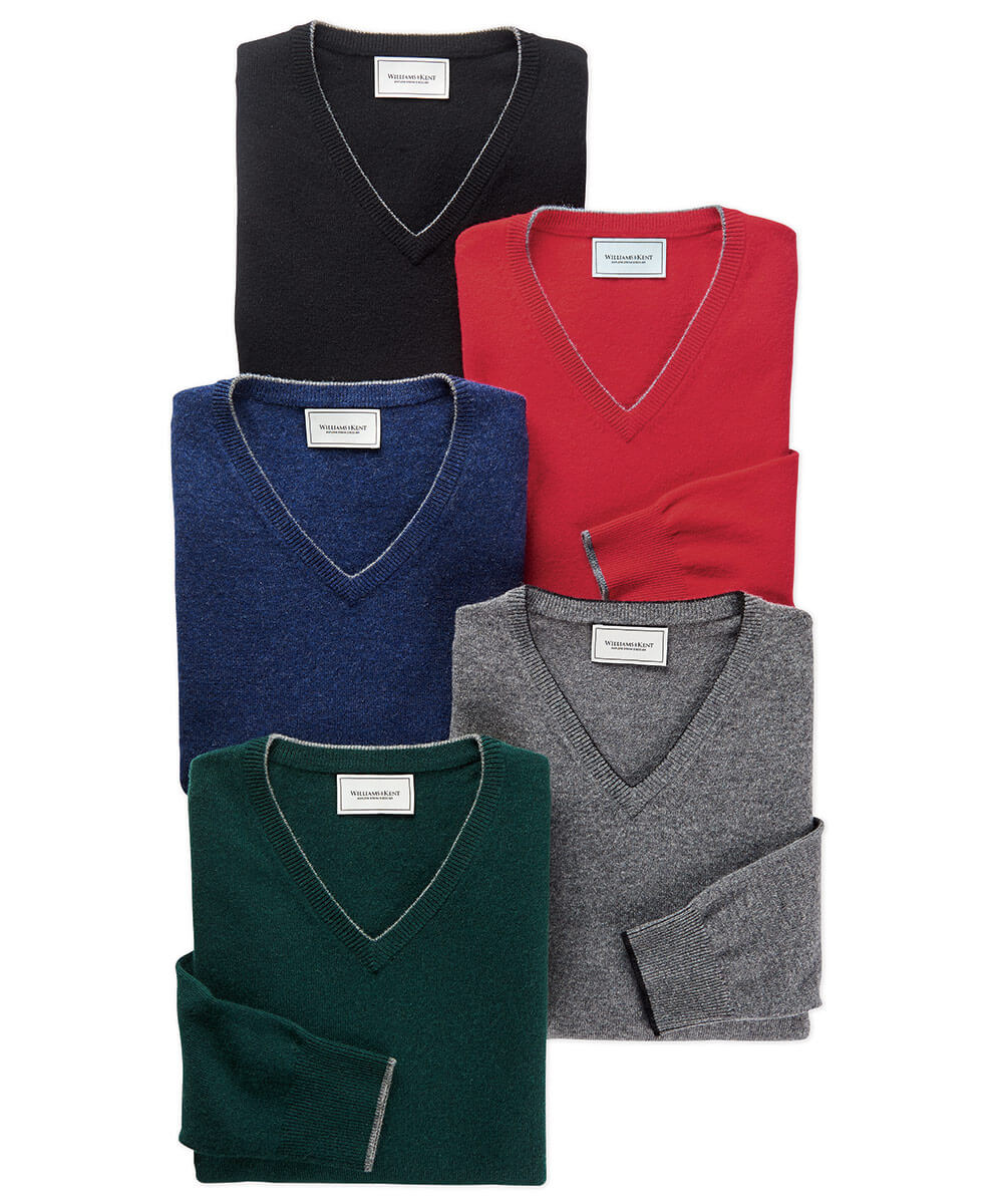 Cashmere Tipped V-Neck Sweater