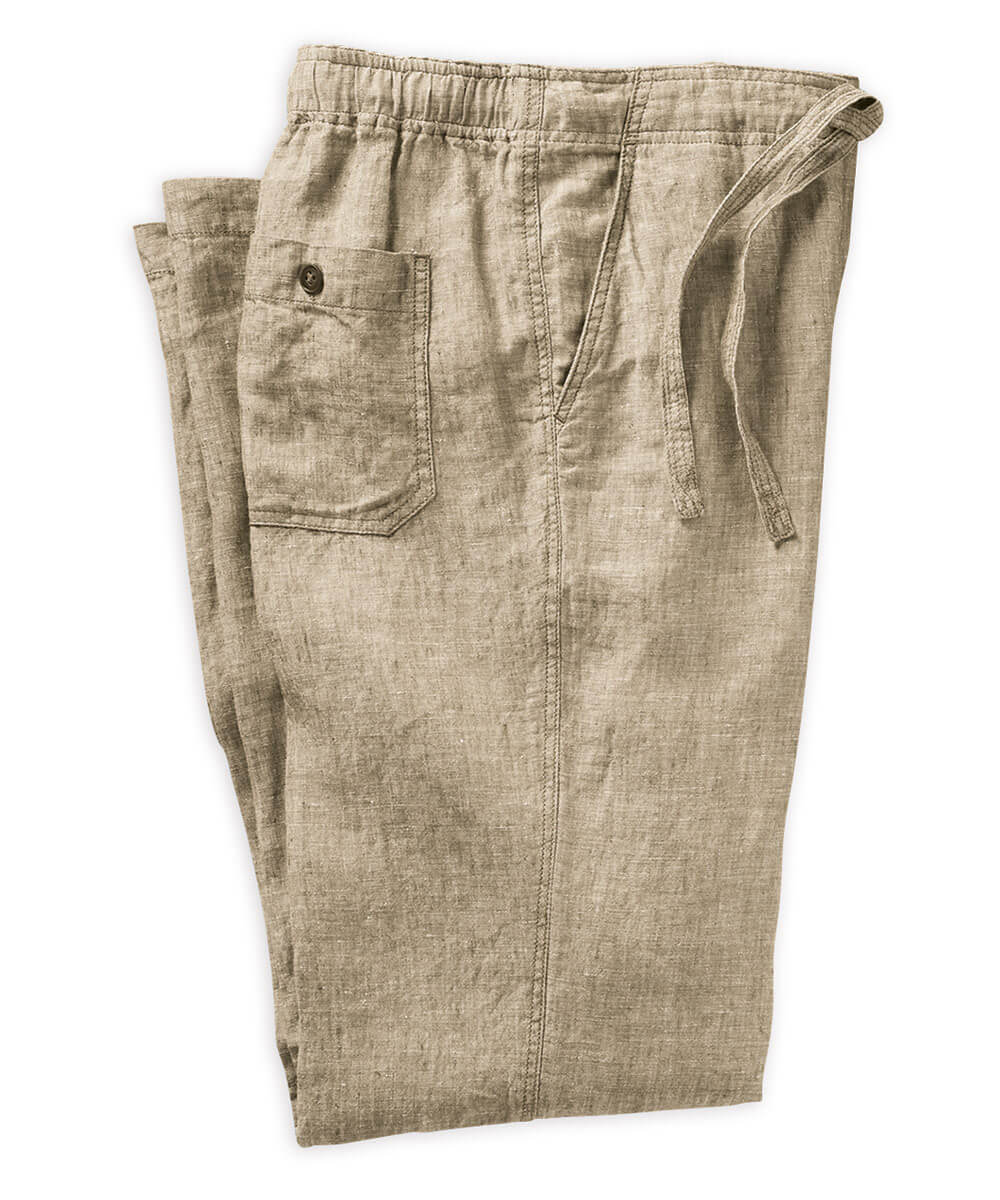 Drawstring Solid Linen Pant