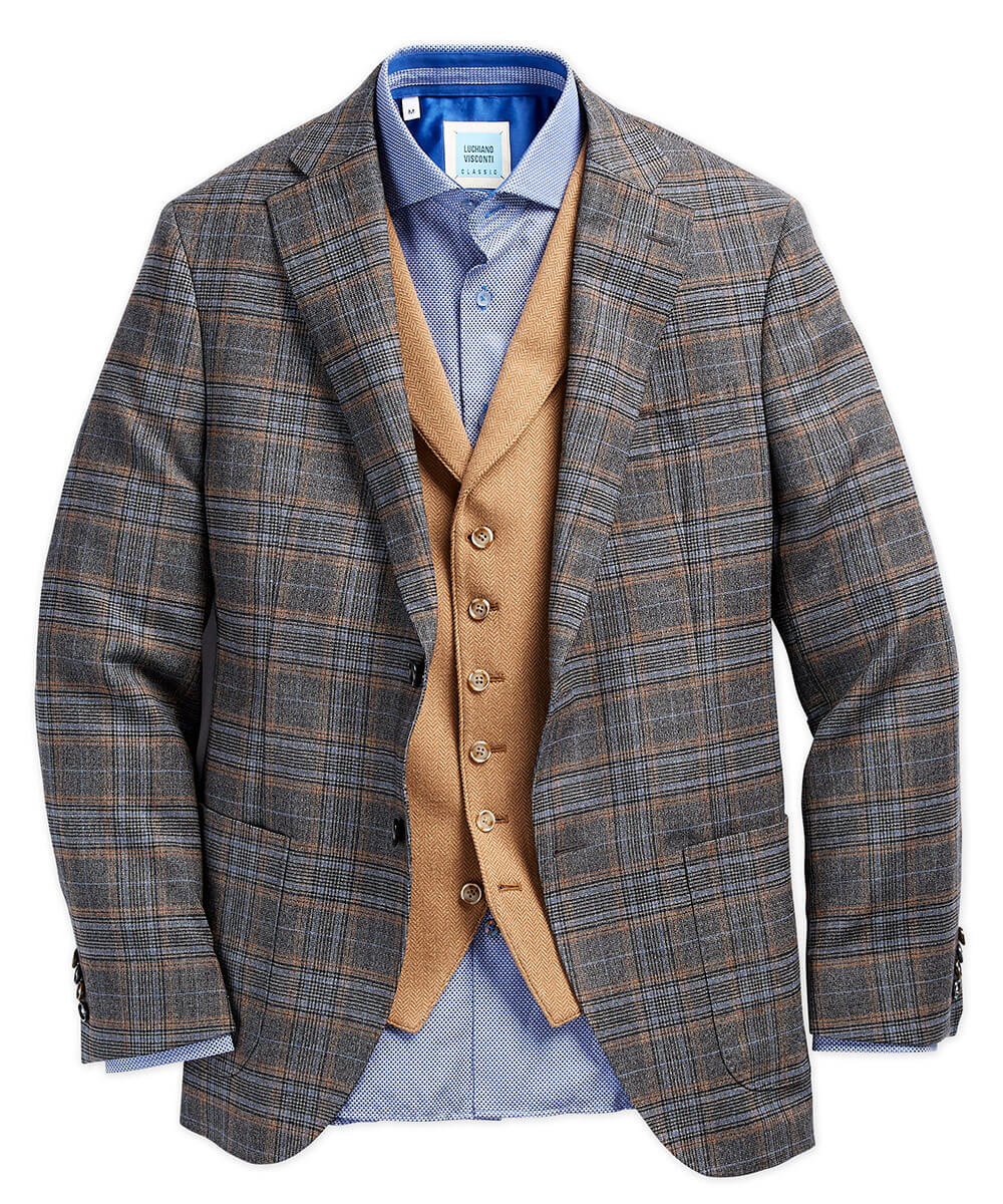 Stretch Wool Glen Plaid Sport Coat