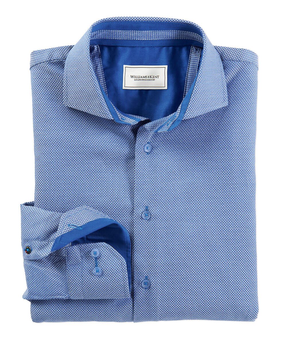 Tic Weave Long Sleeve Sport Shirt