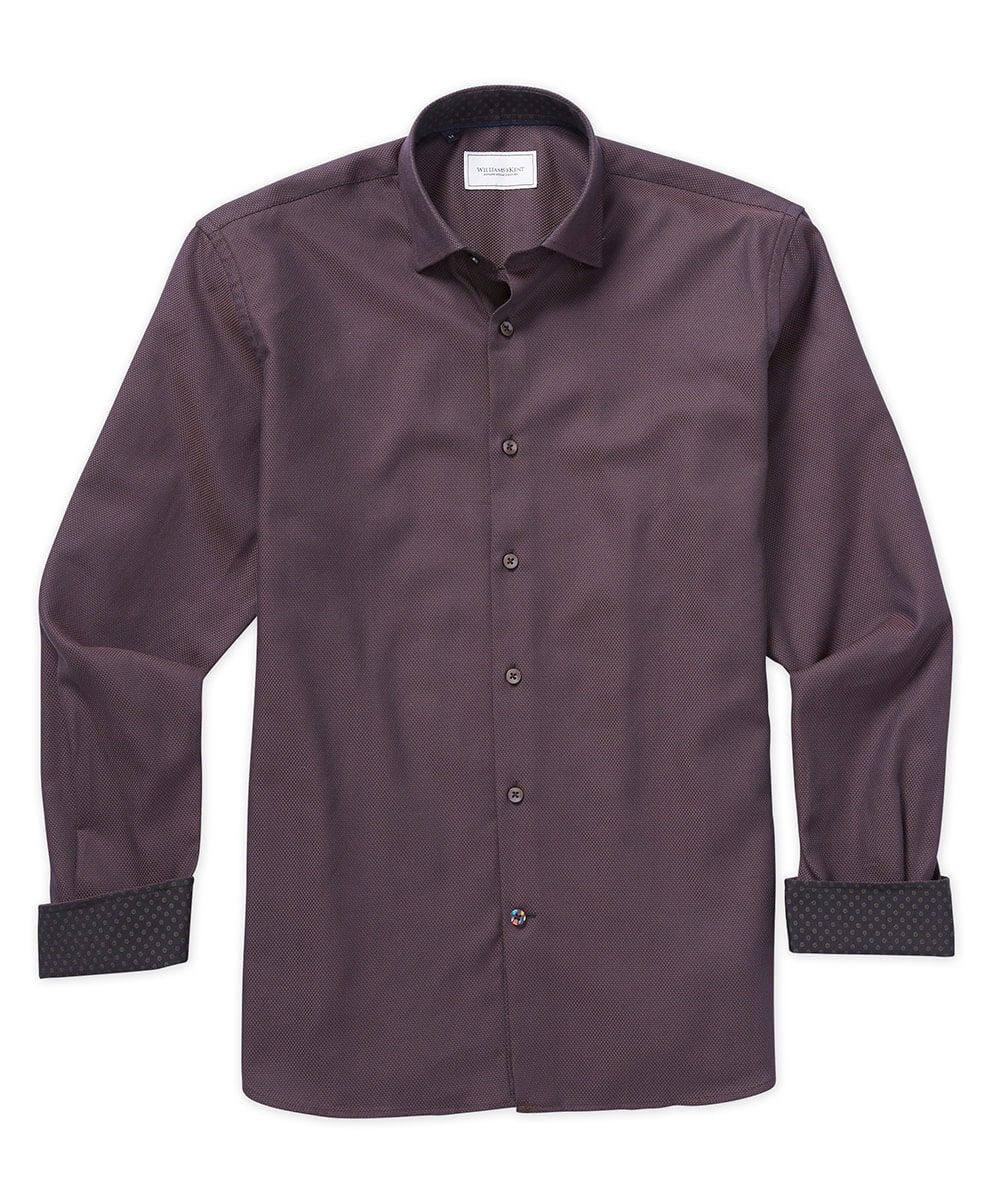 Queens Oxford Two-Tone Long Sleeve Sport Shirt