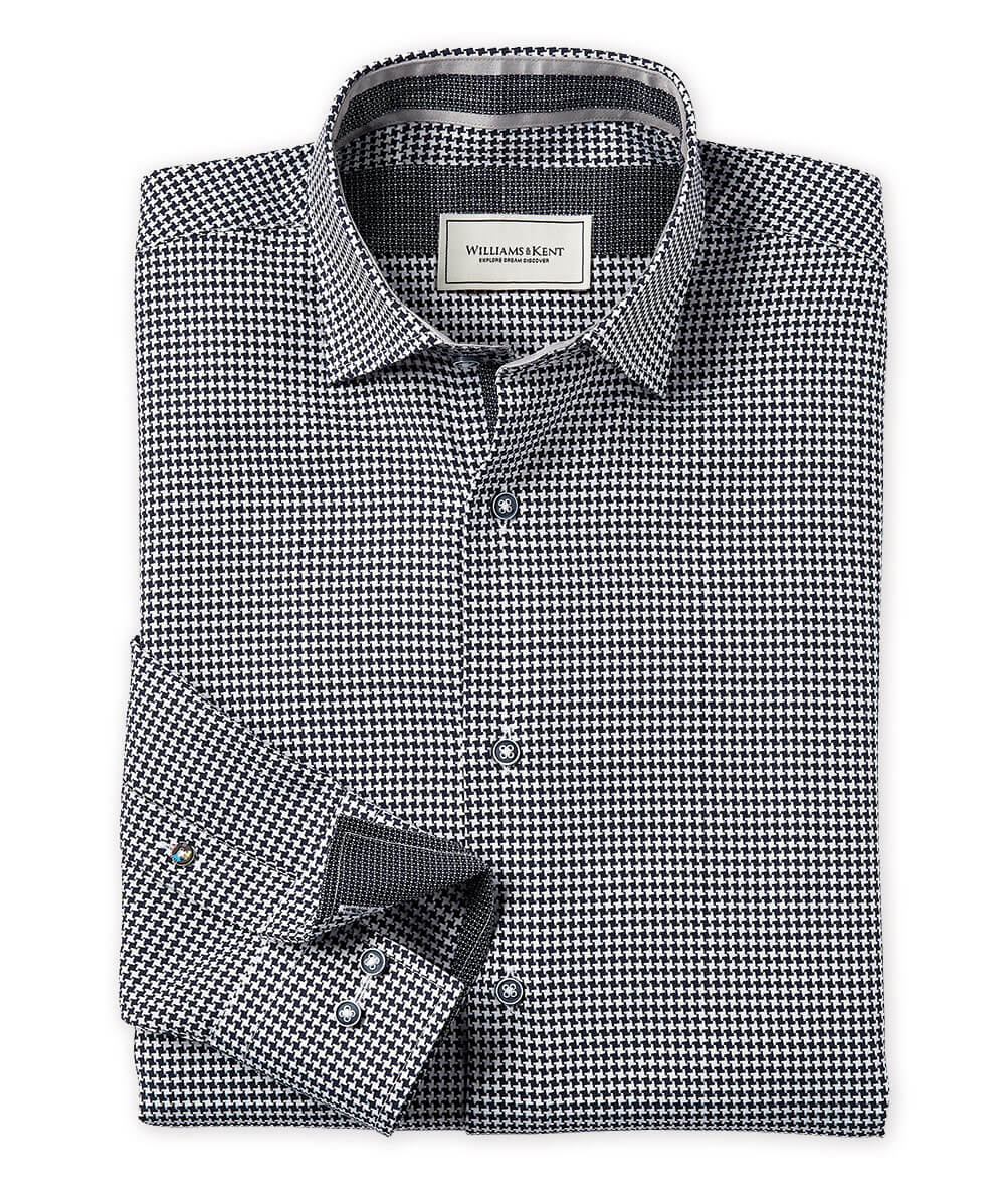 Houndstooth Long Sleeve Sport Shirt