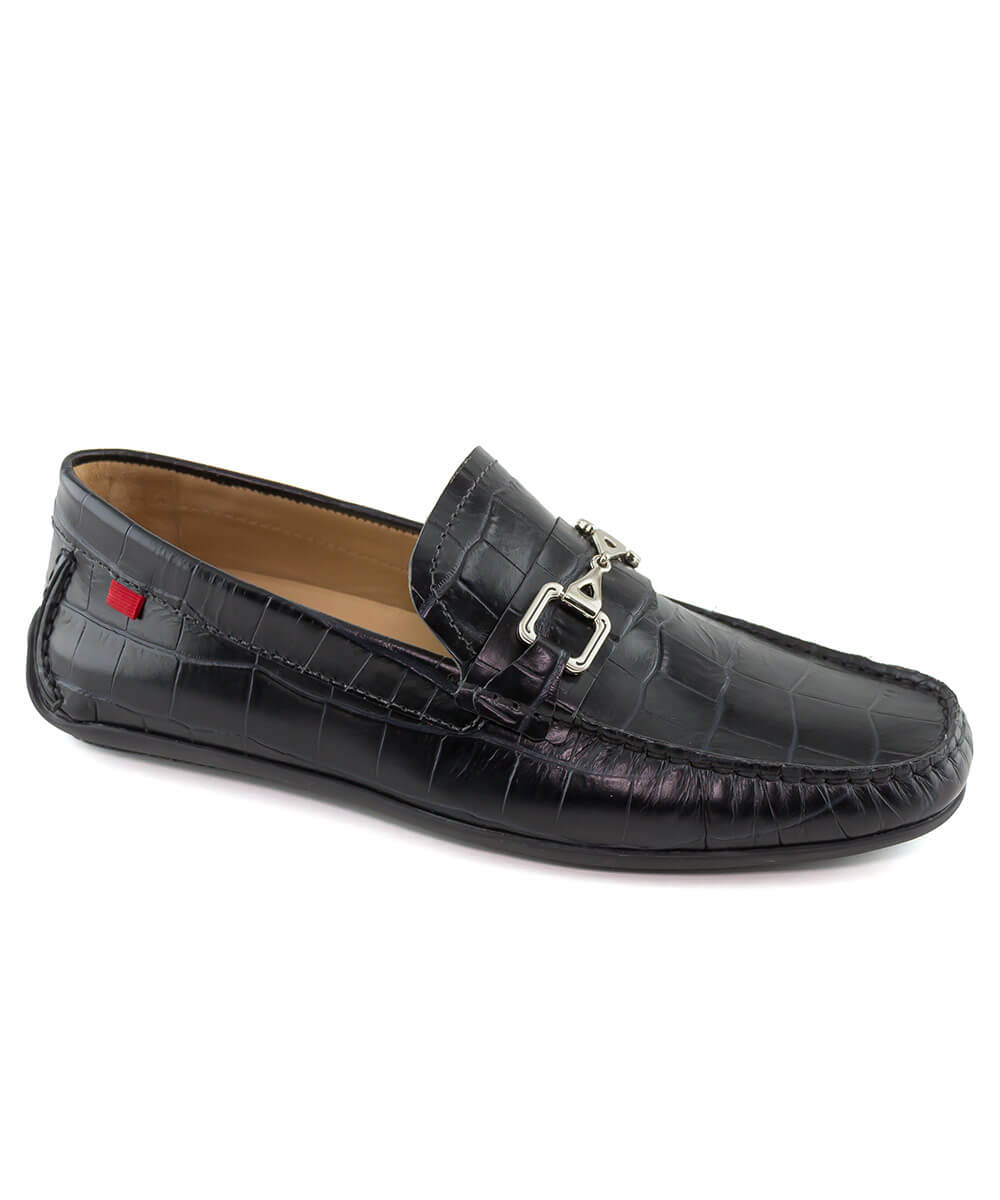 Marc Joseph Parc Ave Croc Embossed Leather Loafer