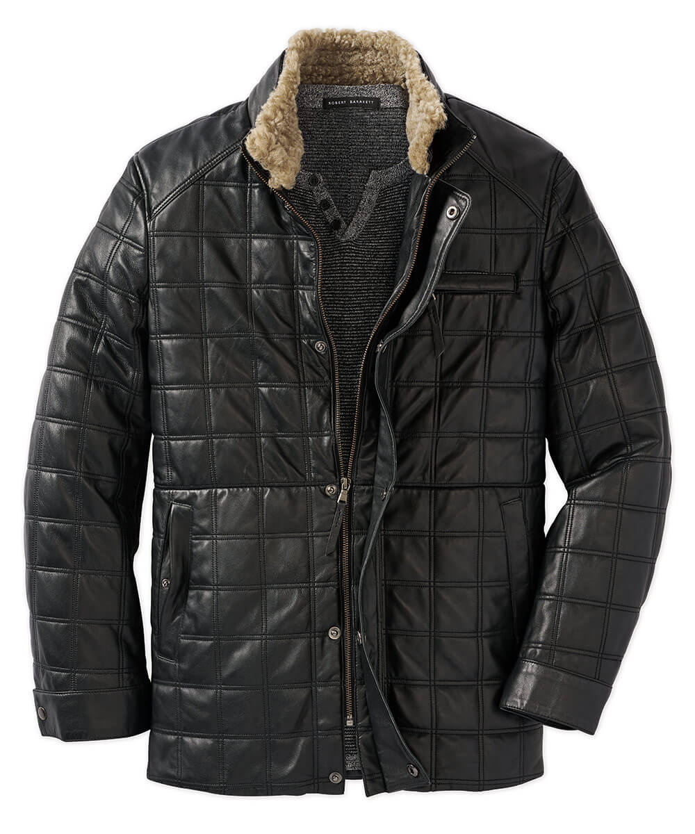 Quilted Lamb Field Coat With Detachable Shearling Collar