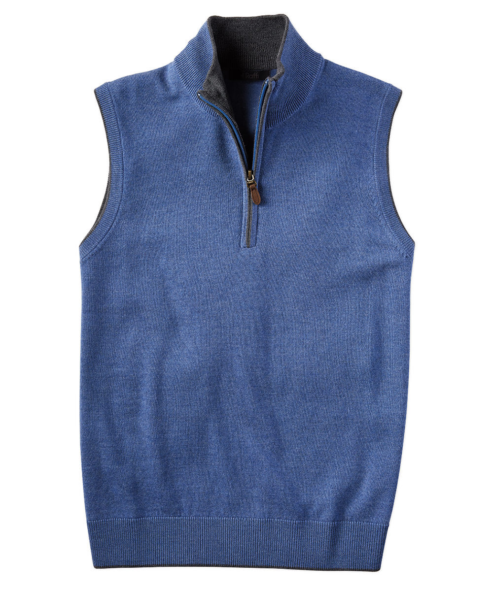 Raffi Merino Wool Quarter-Zip Sweater Vest