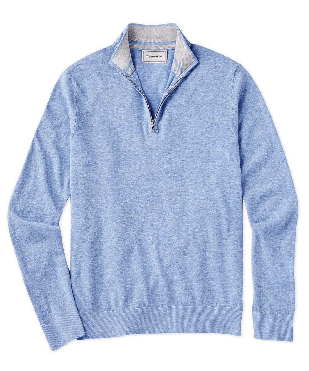 Featherweight Cotton Quarter-Zip Solid Sweater