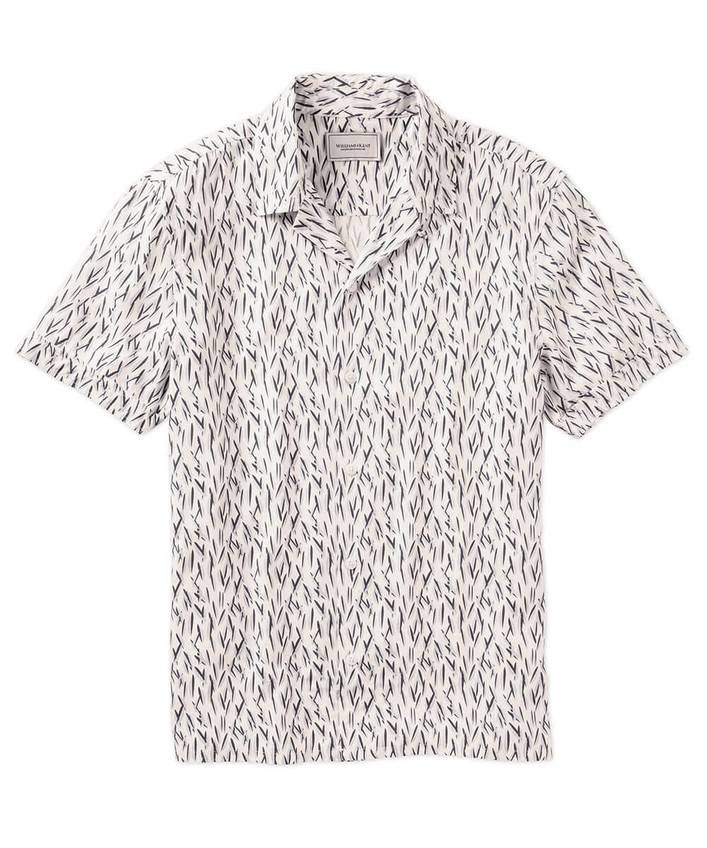 Leaf Print Short Sleeve Camp Shirt