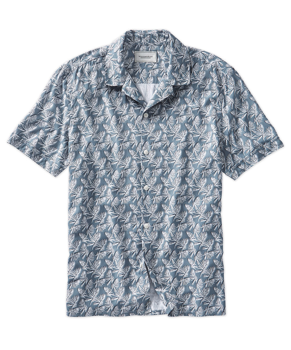 Leaf Print Short Sleeve Camp Shirt