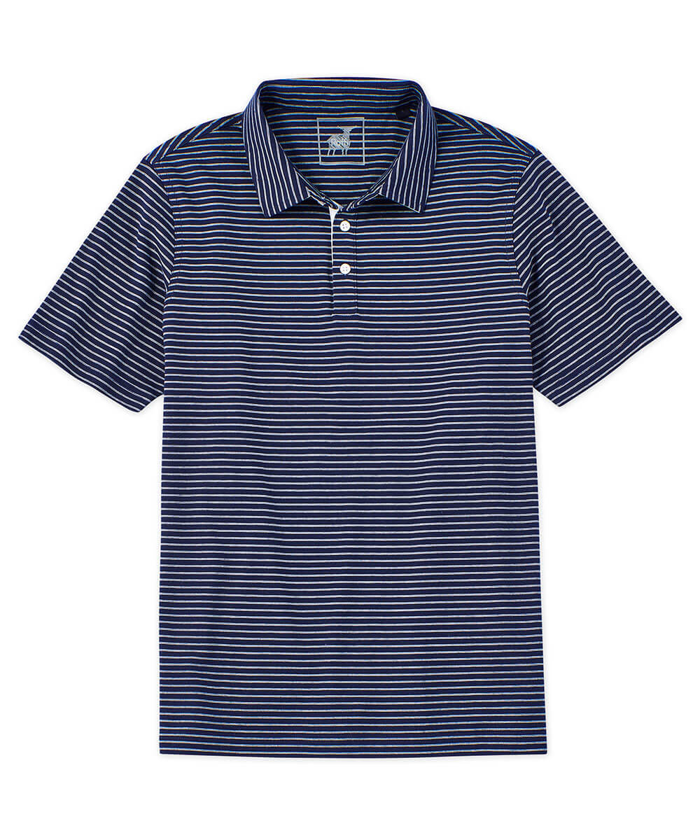 Raffi Aqua Stripe Short Sleeve Polo Shirt