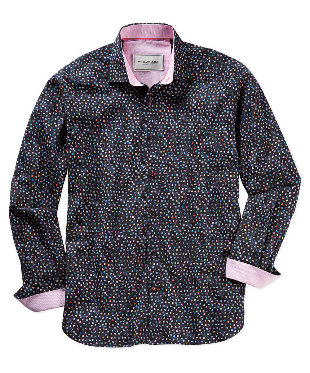 Circle Print Long Sleeve Sport Shirt