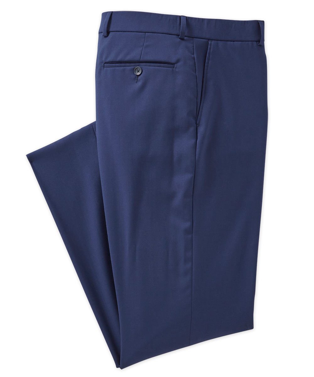 Wool Gab Flat-Front Trouser
