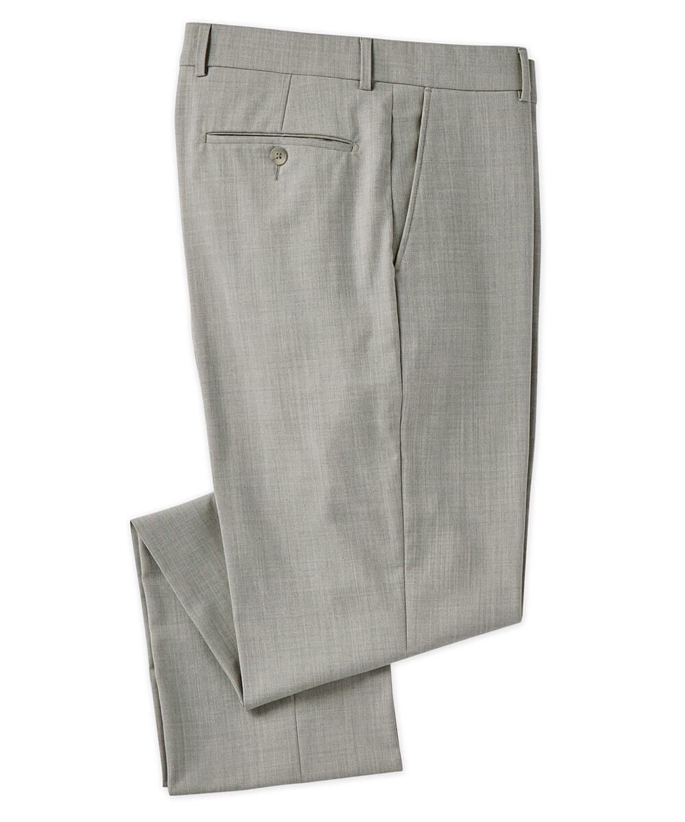 Wool Gab Flat-Front Trouser