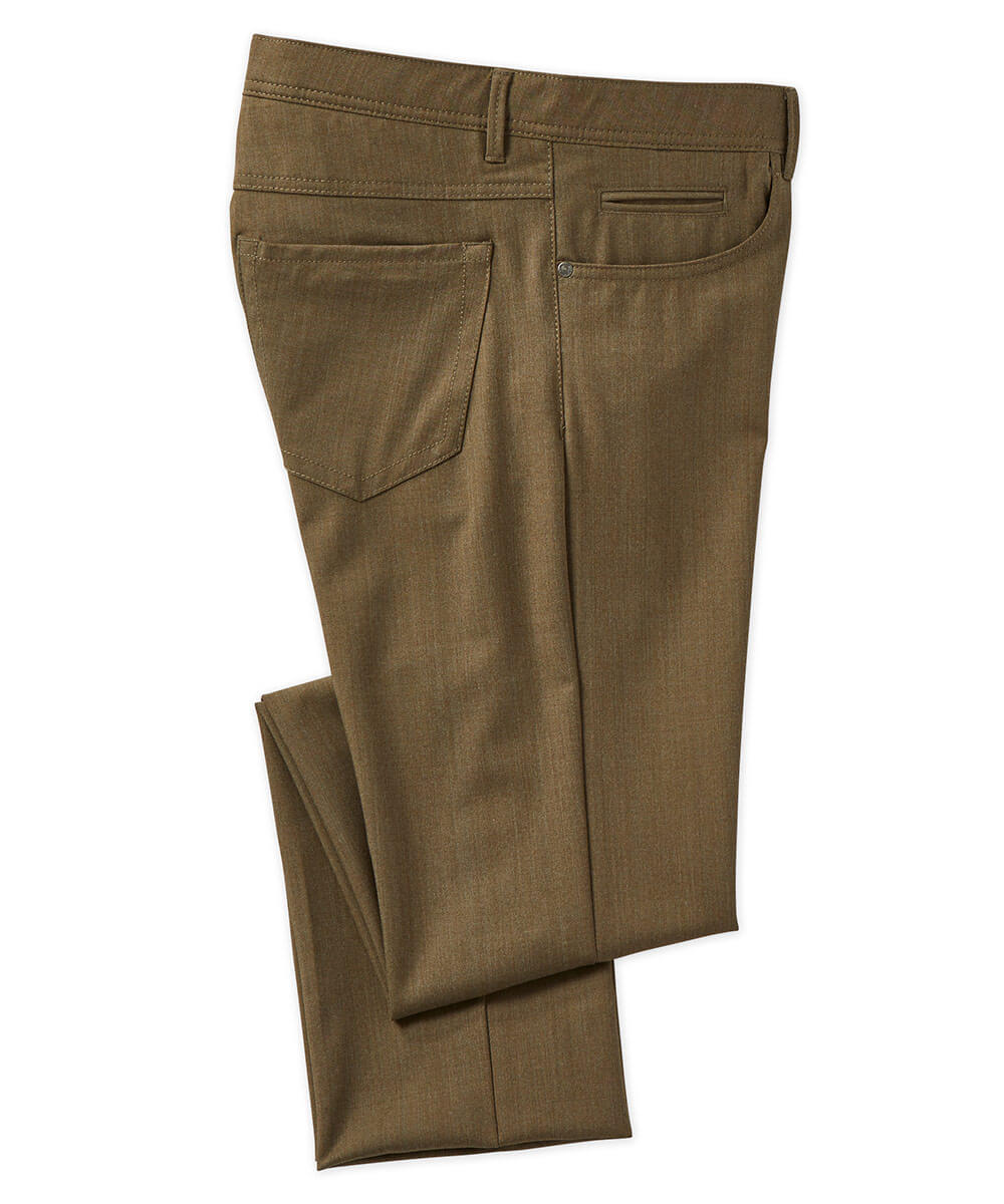 Buy BASICS Brown Mens 5 Pocket Check Trousers | Shoppers Stop