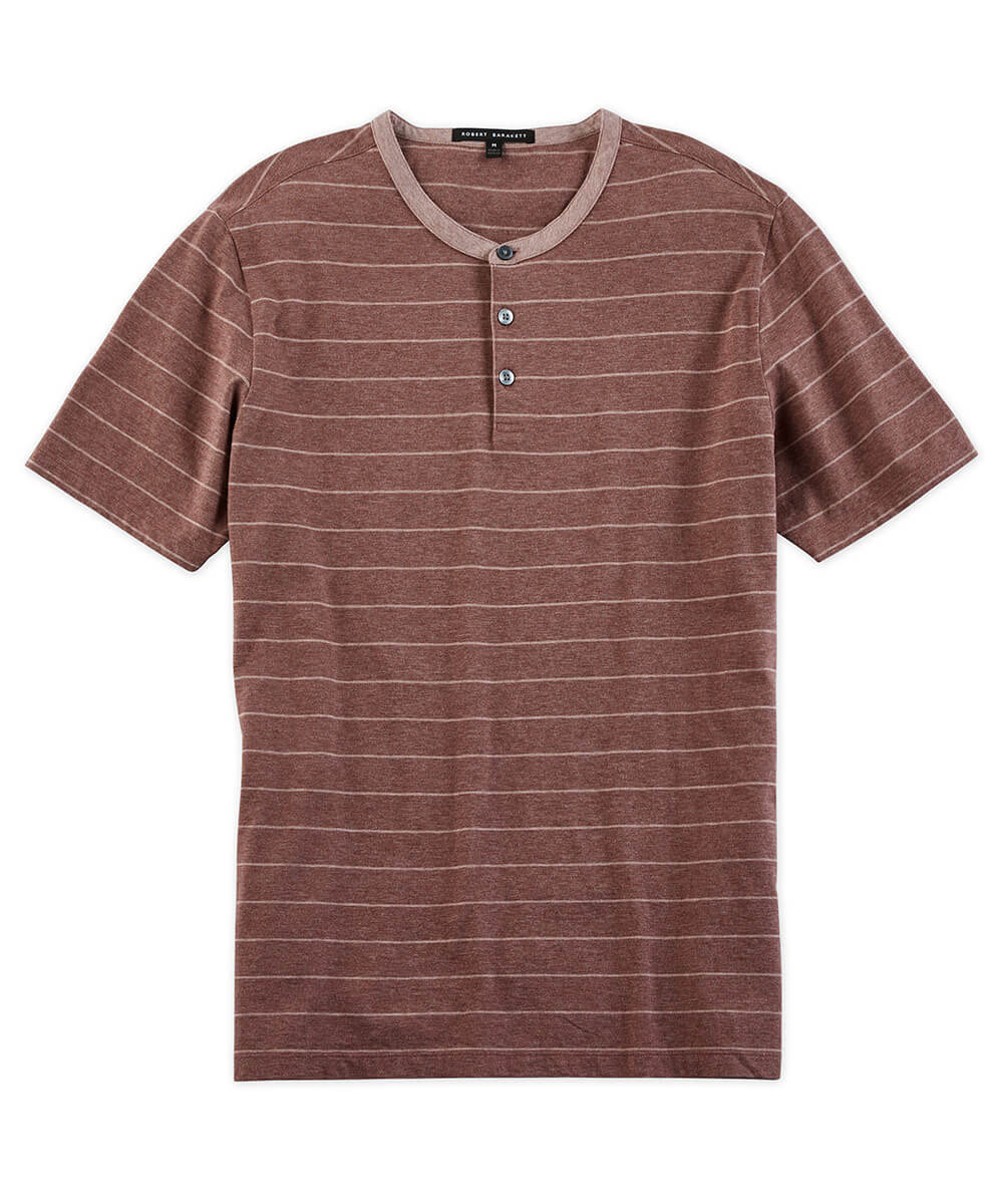 Robert Barakett Mcgill Stripe Short-Sleeve Henley Shirt