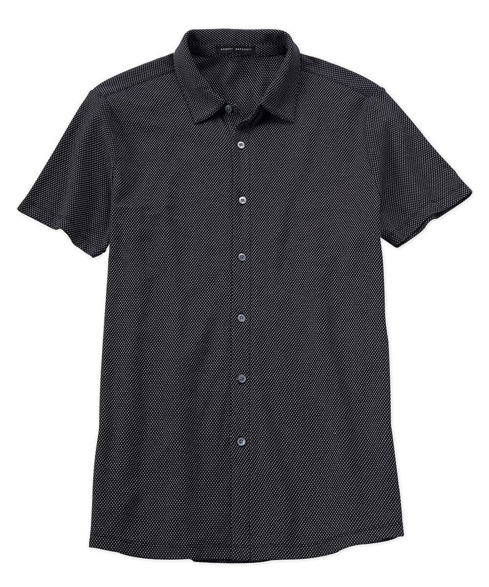 Robert Barakett Broderick Dot Knit Short Sleeve Sport Shirt