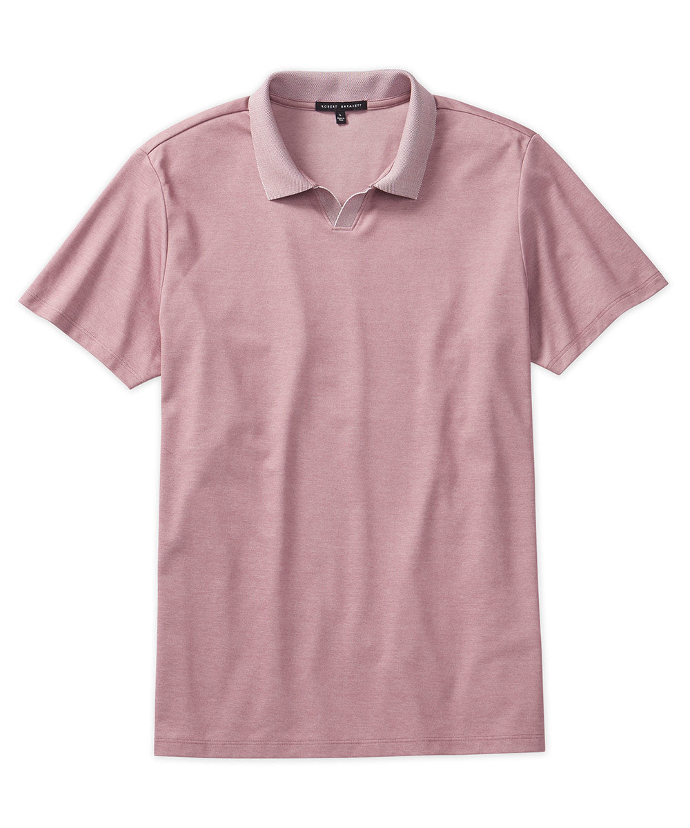 Robert Barakett Open-Placket Short Sleeve Polo Shirt