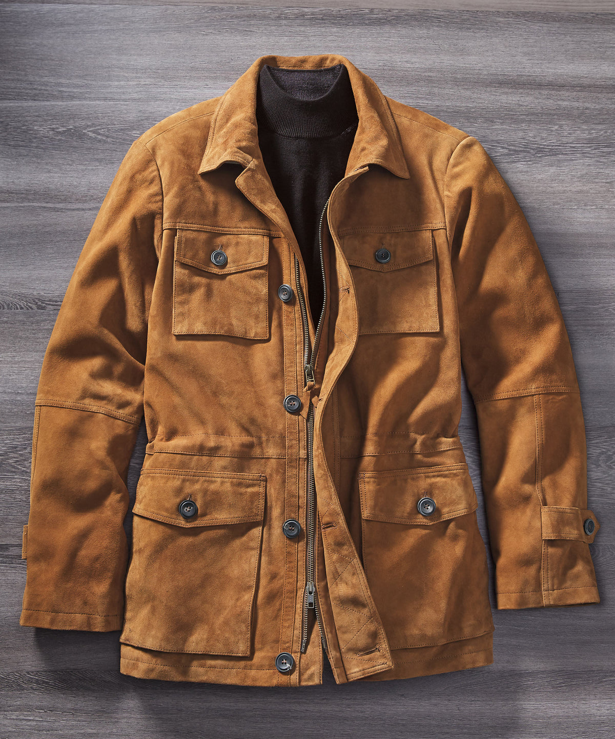 Goat Suede Field Jacket - Cocoa