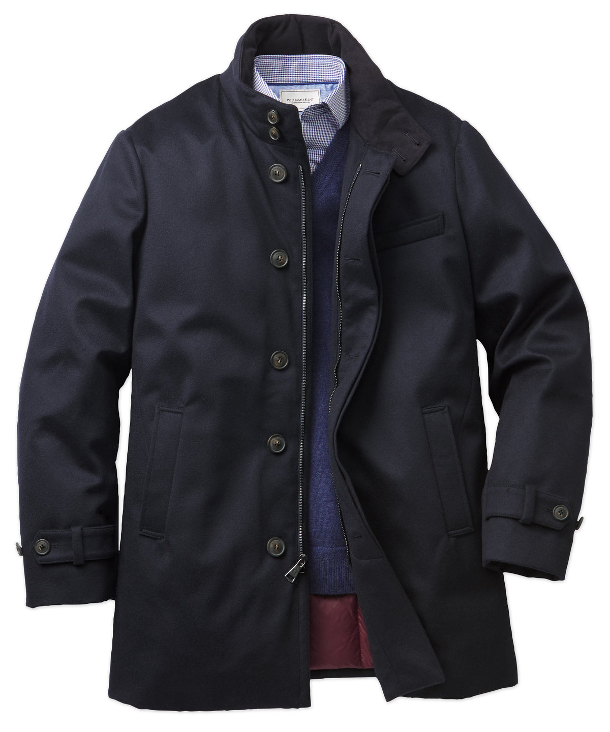 Waterproof Italian Cashmere Car Coat with Down Insulation