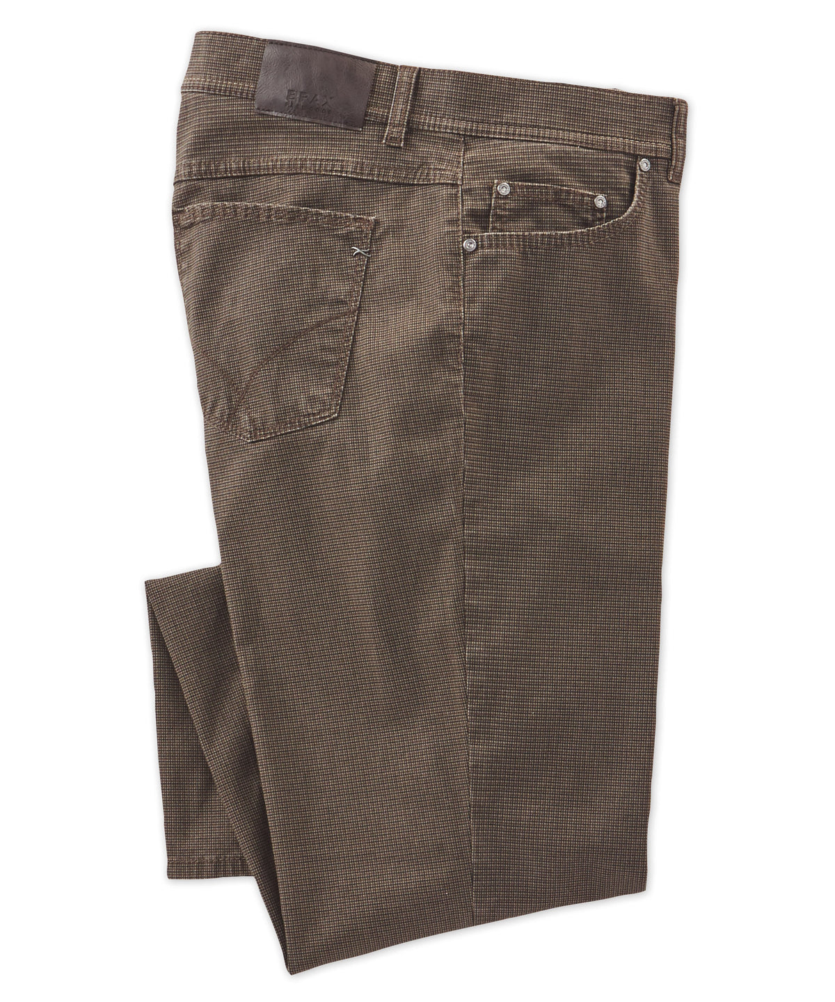 Brax Marathon Check Cotton Stretch 5-Pocket Pant