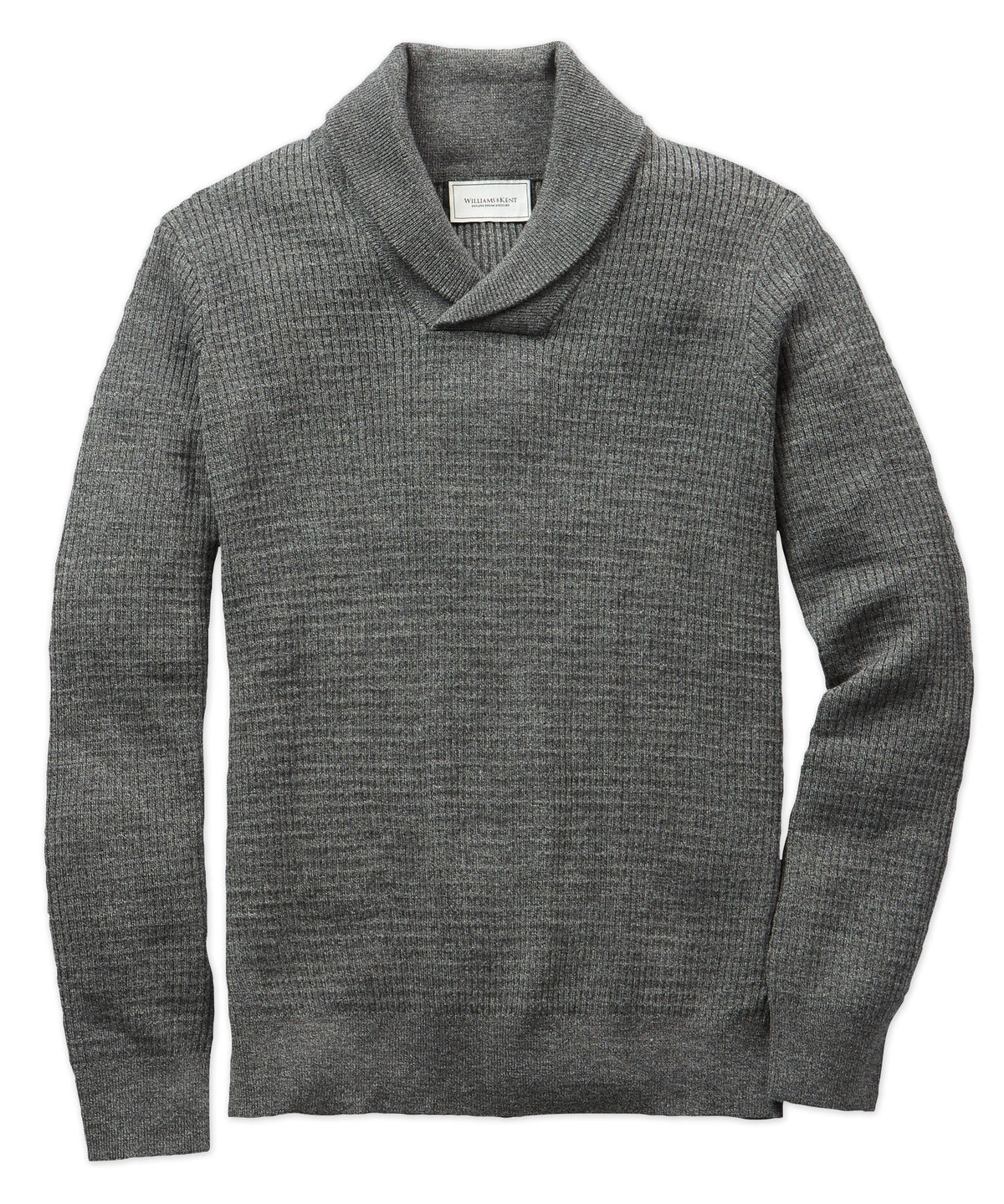 Melange Textured Shawl Pullover Sweater
