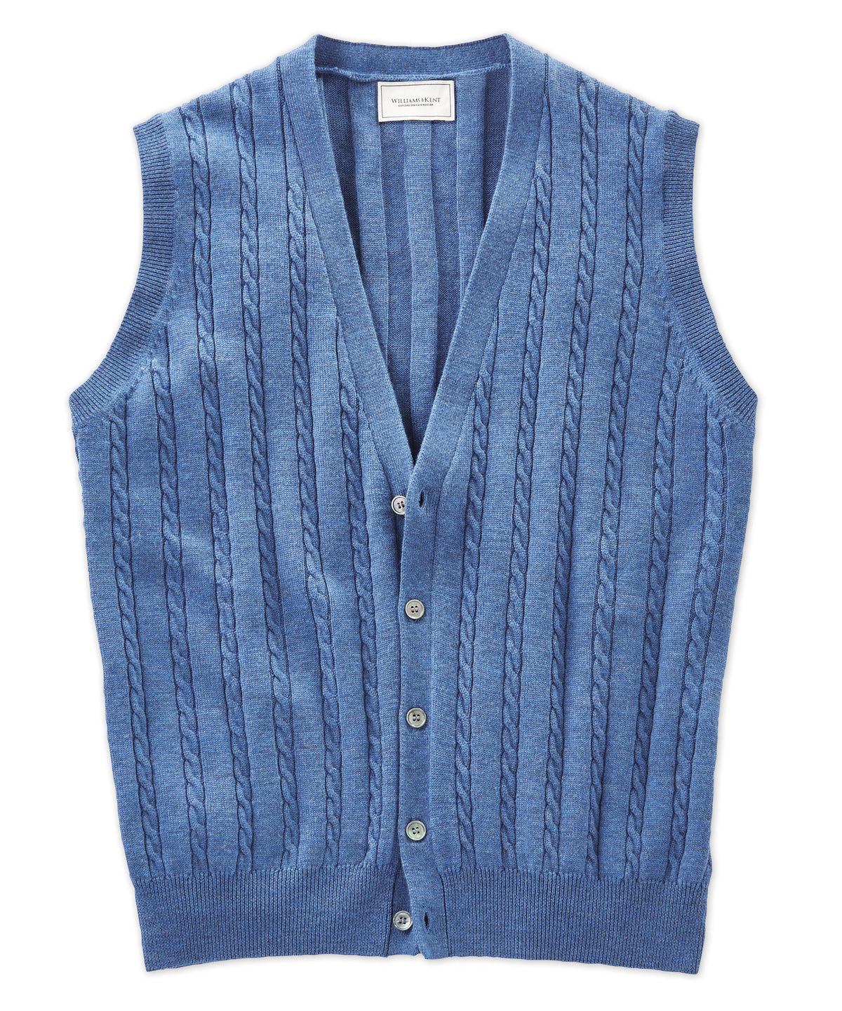 Italian Merino Cable Button-Front Sweater Vest