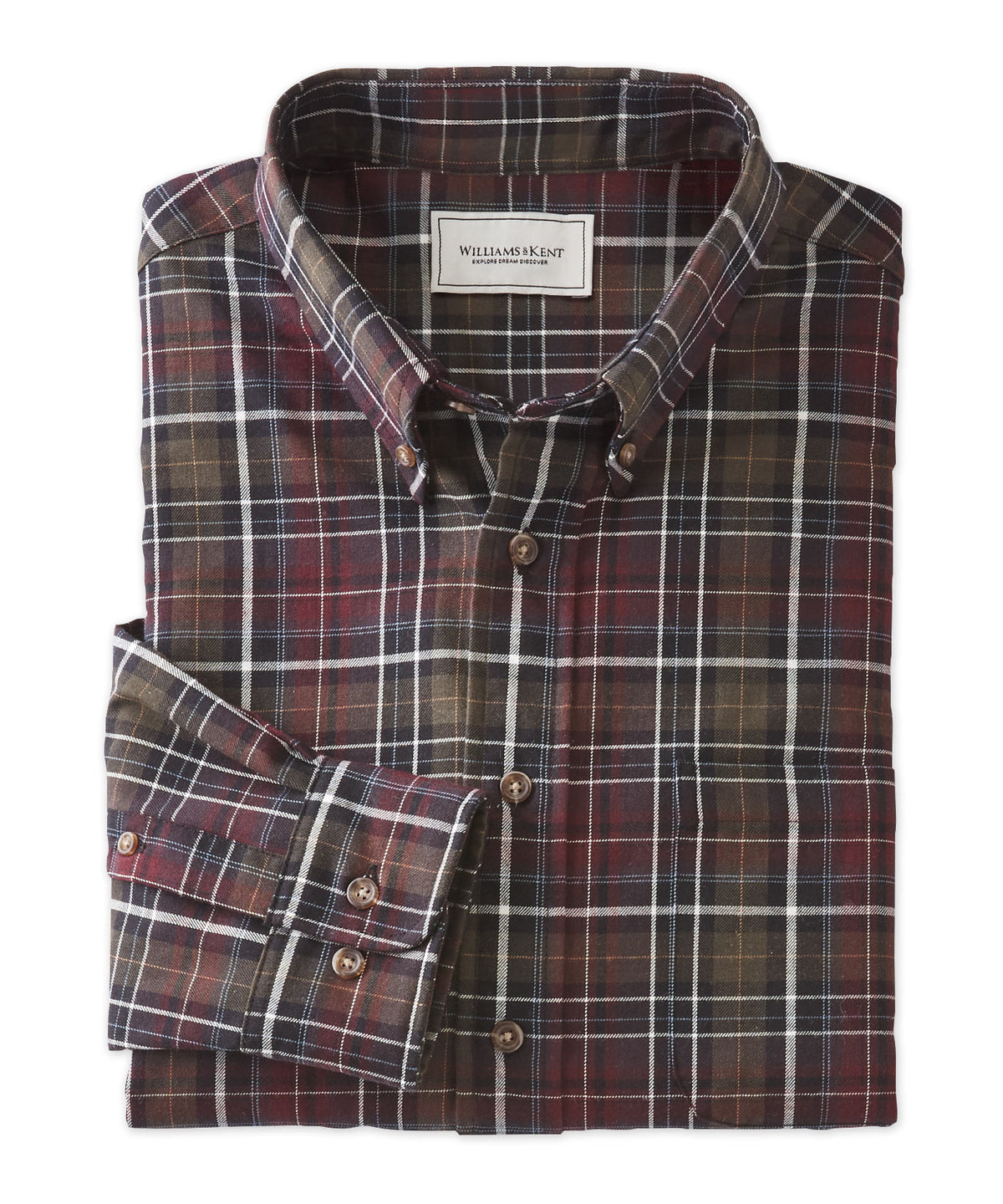 Cotton-Wool Plaid Long Sleeve Sport Shirt