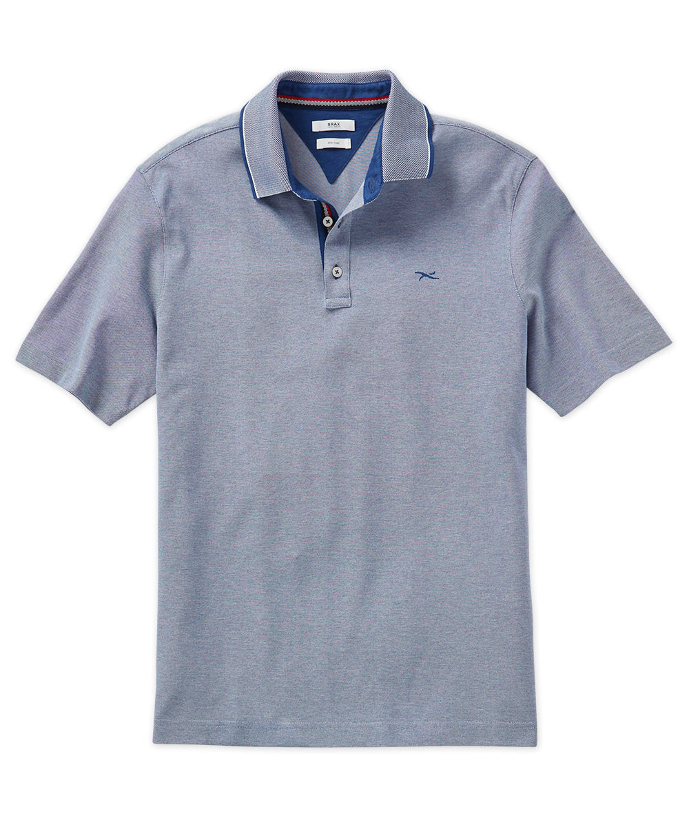 Wat is er mis in het midden van niets opraken Brax Two-Tone Pique Short Sleeve Polo Shirt - Williams & Kent
