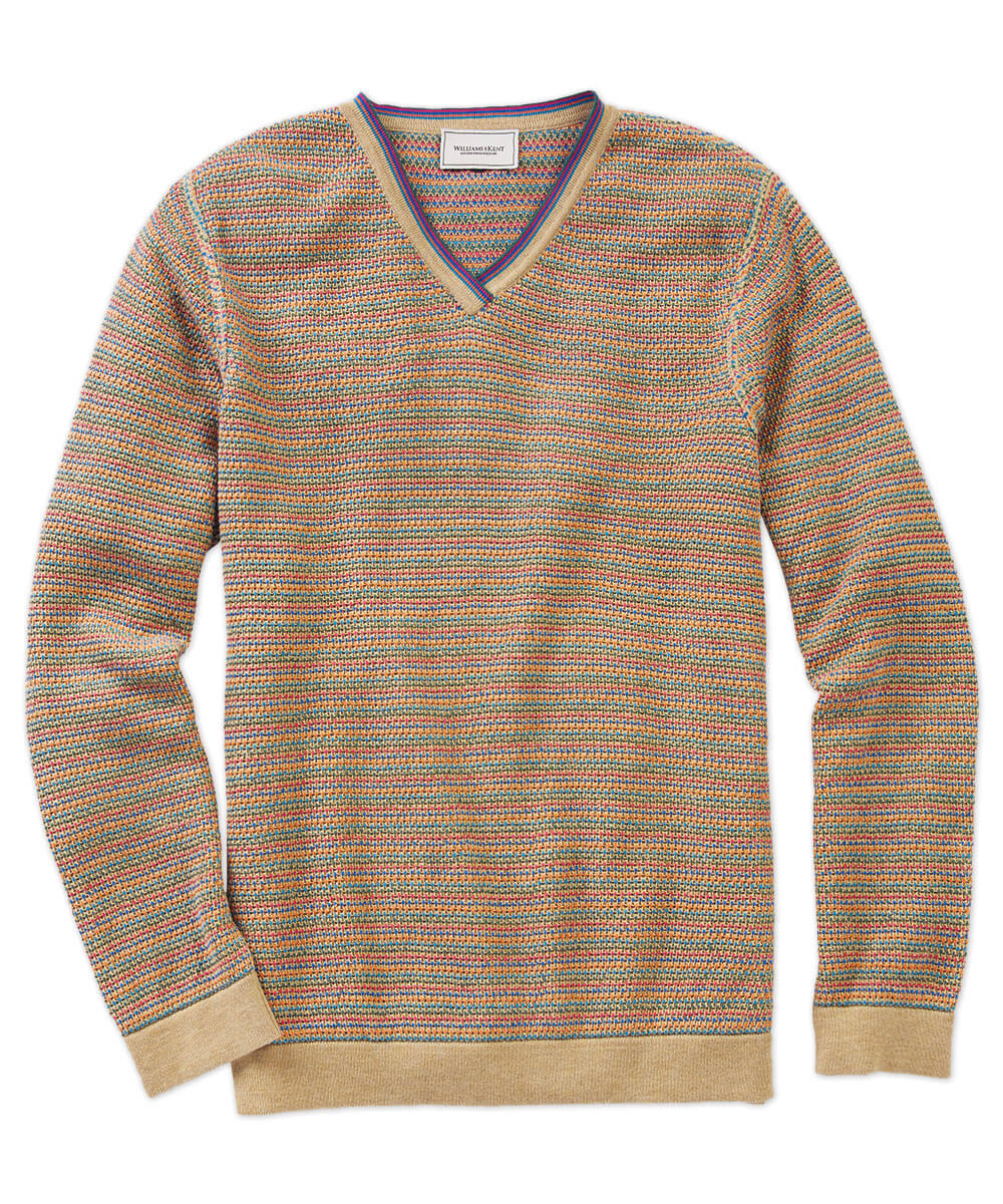 Micro Spacer Pima V-neck Sweater