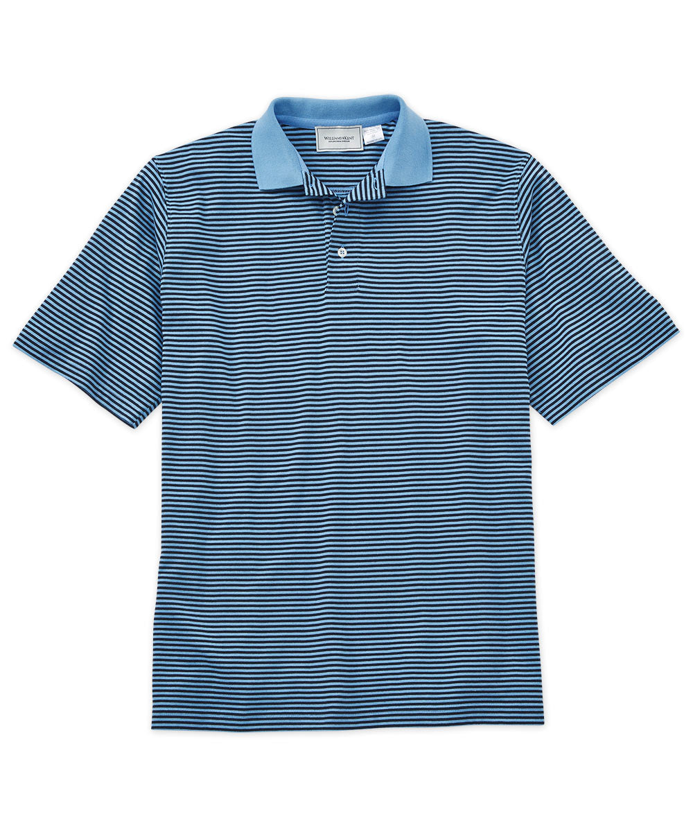 Pima Stripe Short Sleeve Polo Shirt