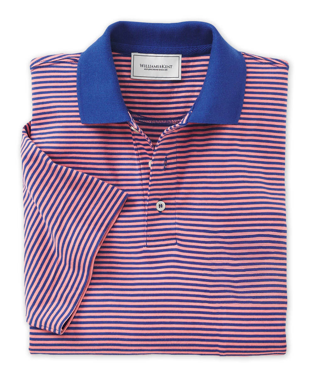 Pima Stripe Short Sleeve Polo Shirt
