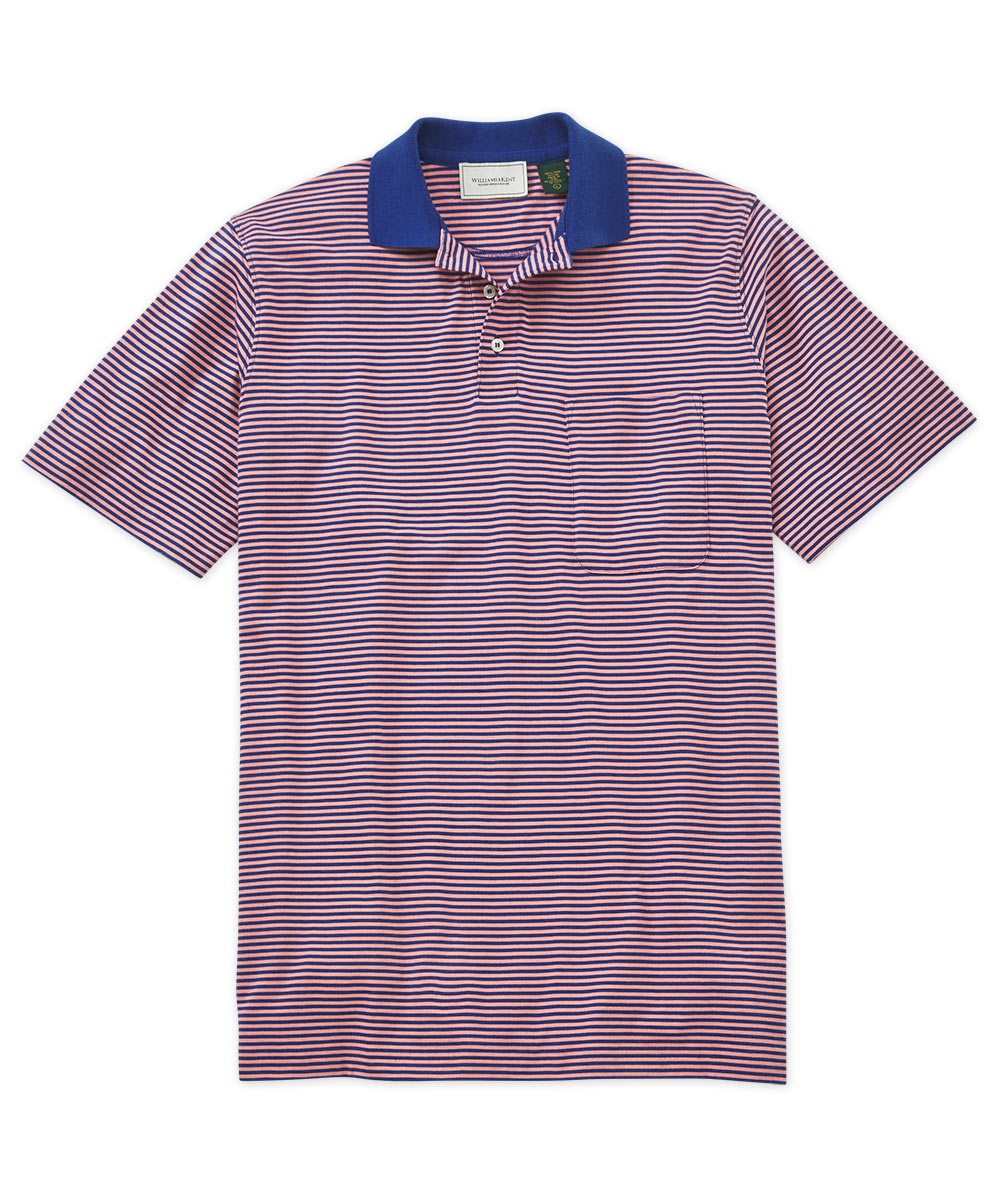 Pima Stripe Short Sleeve Polo Shirt