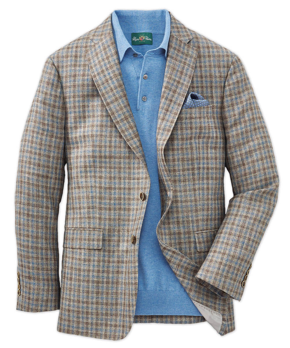 Wool-Silk-Linen Check Sport Coat