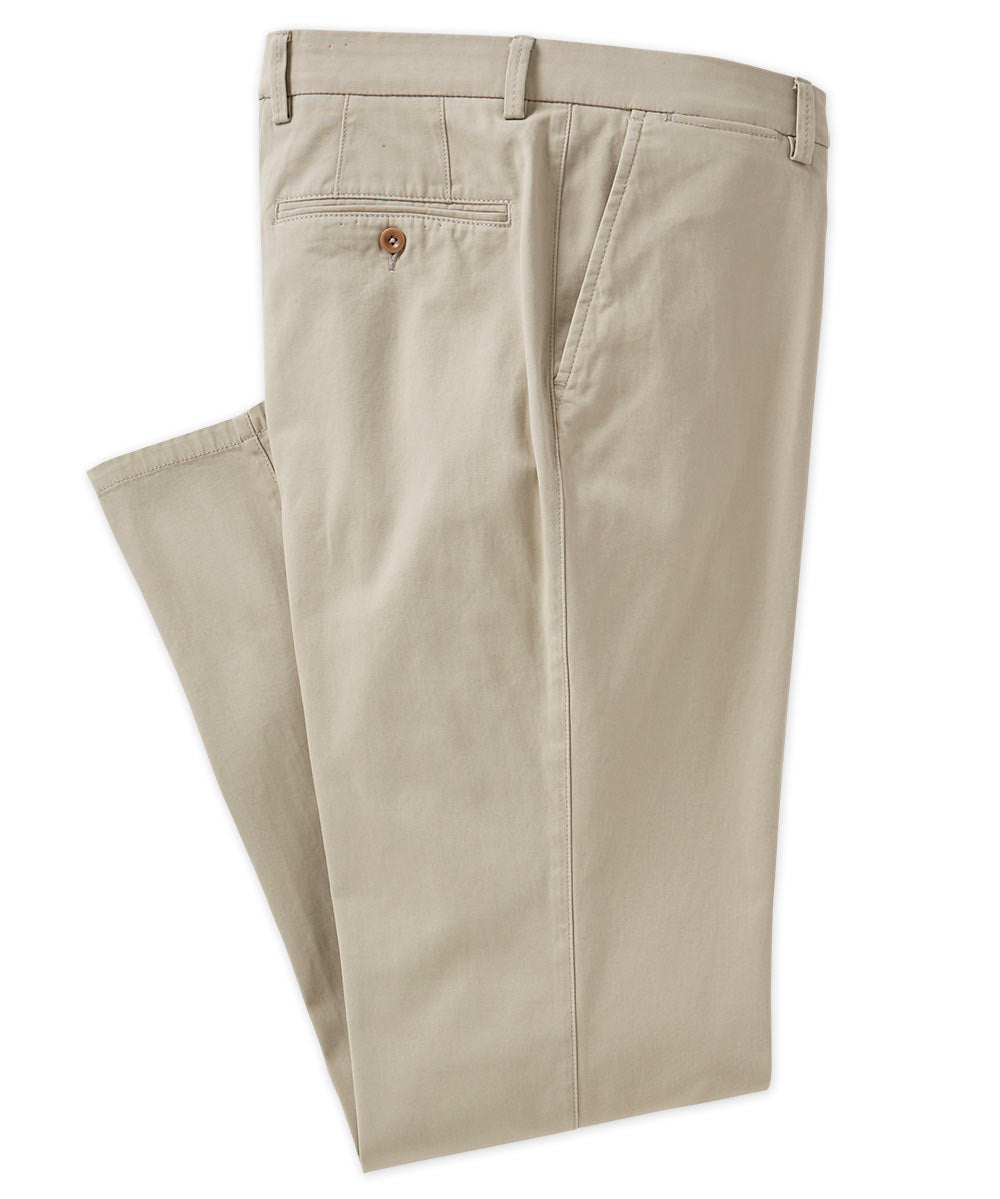 Pima Stretch Twill Flat-Front Trouser