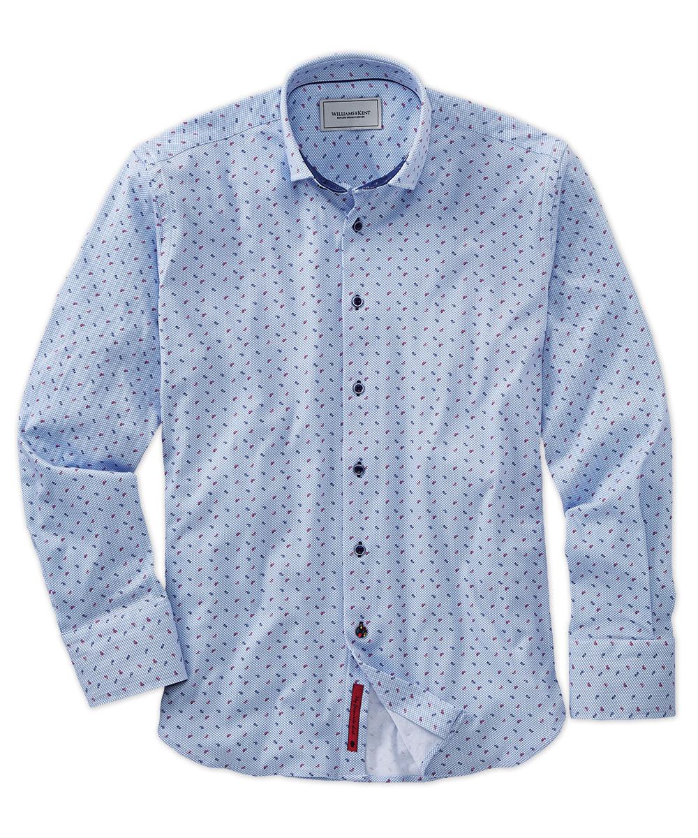 Paisley Grid Knit Long Sleeve Shirt