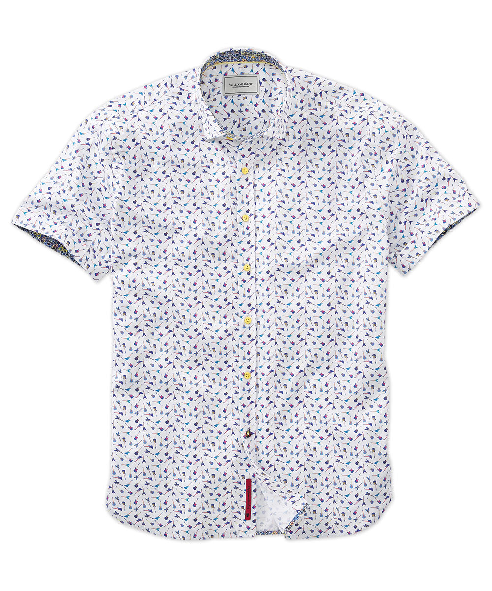 Guitar Print Short Sleeve Sport Shirt